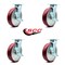 Service Caster 8 Inch Poly on Aluminum Swivel Caster Set with Roller Bearings and Brakes SCC SCC-30CS820-PAR-TLB-4 - alternate 5